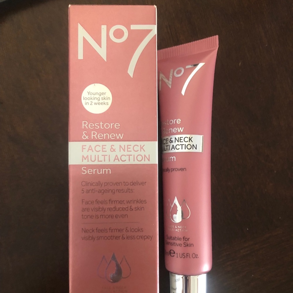 No7 face and neck multi action serum